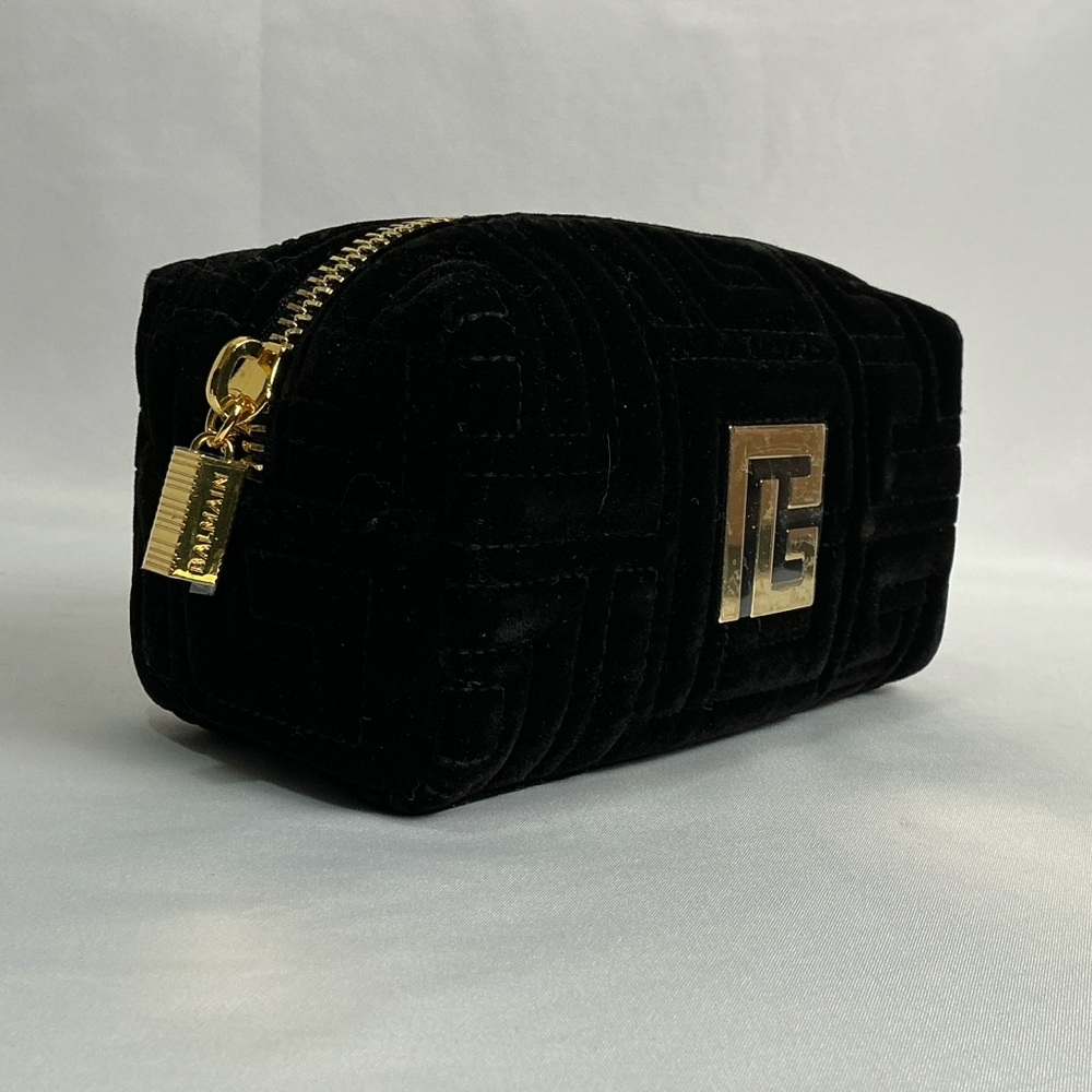 Balmain Black Velvet Travel Cosmetics Bag/Pouch New - Picture 2 of 10